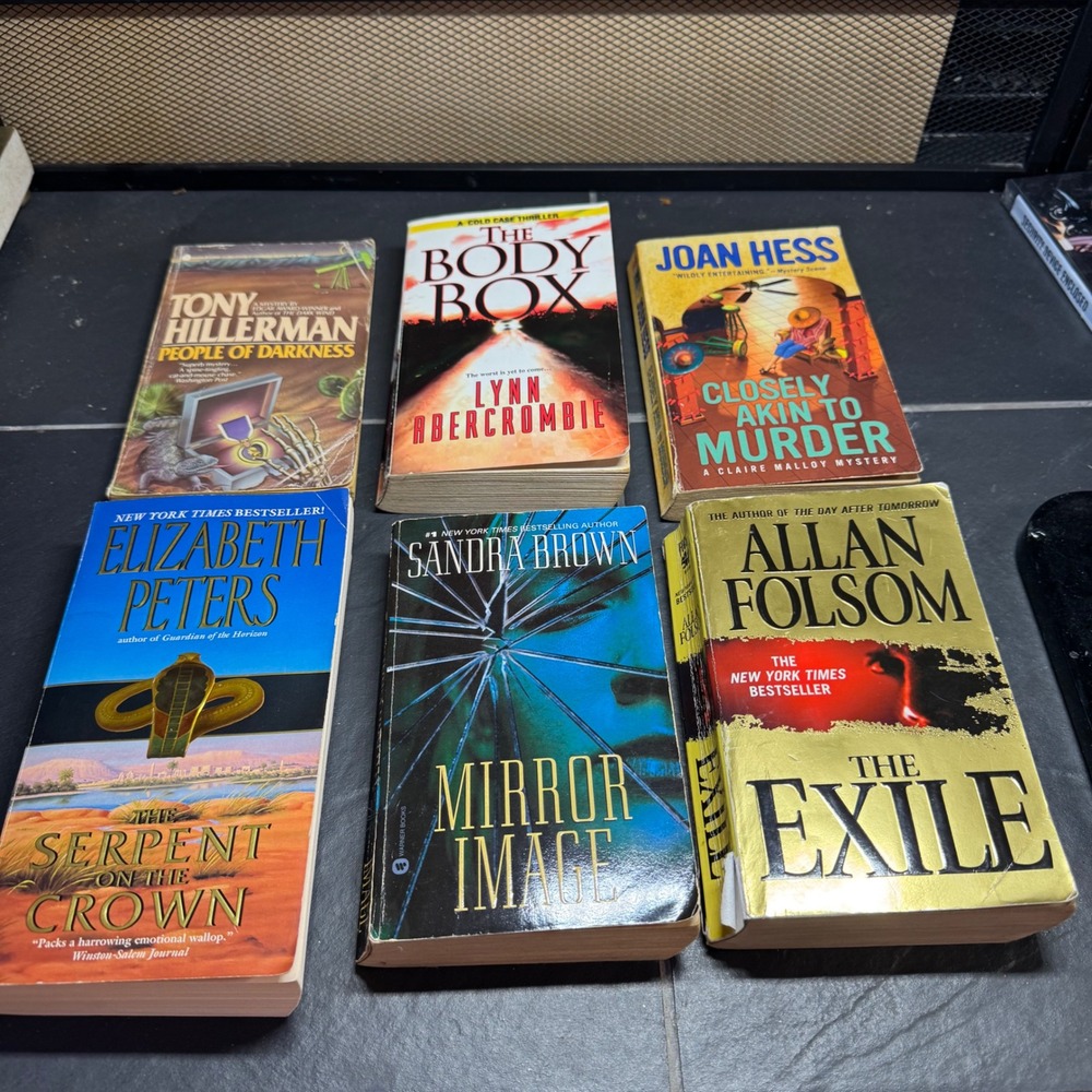 Vintage Mystery Thriller Paperback Book Lot 6 S. Brown T. Hillerman E. Peters